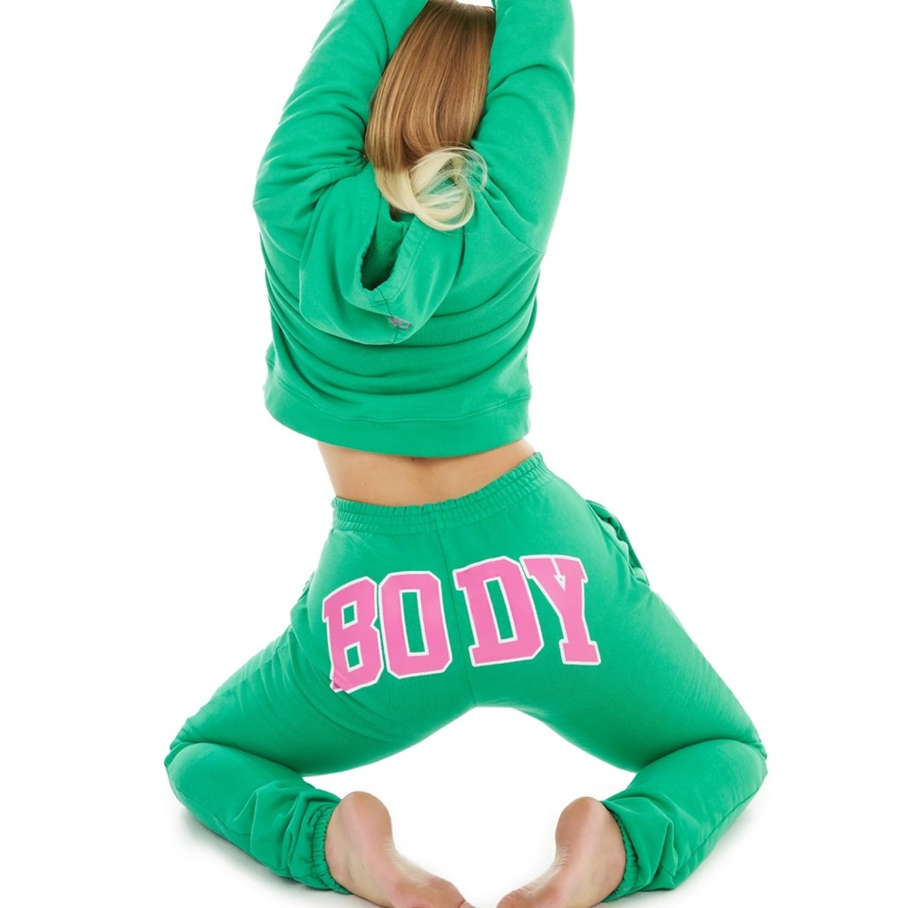Green 'BODY' Graphic Sweatpants - Women's Casual Joggers